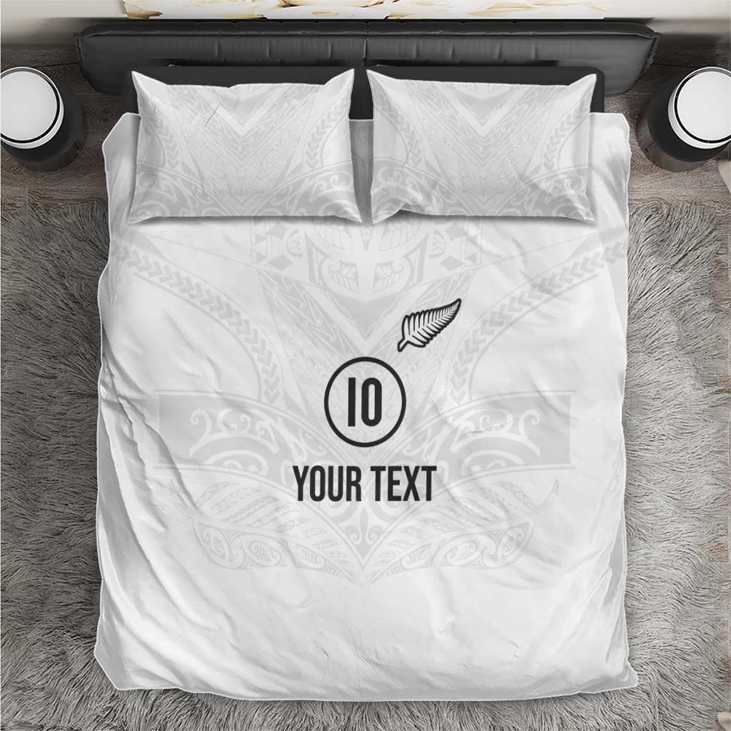Custom New Zealand Football Bedding Set The Whites-Sporty T90 Style - Polynesian Pride