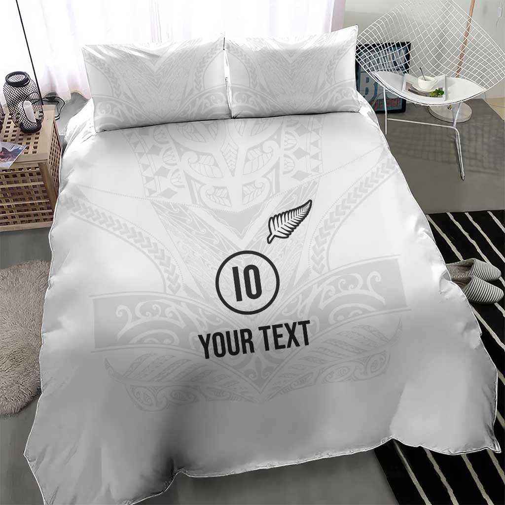 Custom New Zealand Football Bedding Set The Whites-Sporty T90 Style - Polynesian Pride