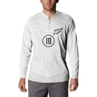 Custom New Zealand Football Button Sweatshirt The Whites-Sporty T90 Style - Polynesian Pride