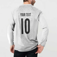 Custom New Zealand Football Button Sweatshirt The Whites-Sporty T90 Style - Polynesian Pride