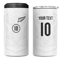 Custom New Zealand Football 4 in 1 Can Cooler Tumbler The Whites-Sporty T90 Style - Polynesian Pride