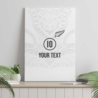 Custom New Zealand Football Canvas Wall Art The Whites-Sporty T90 Style - Polynesian Pride