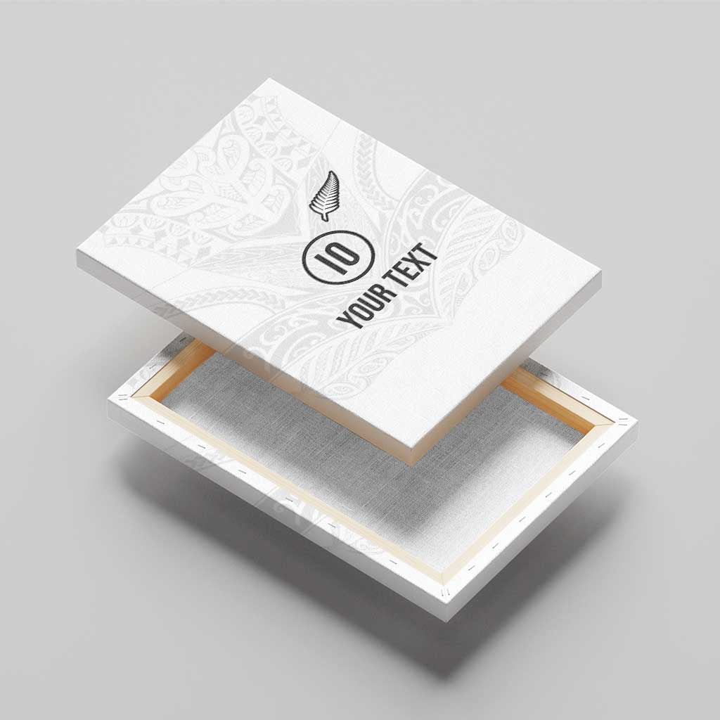 Custom New Zealand Football Canvas Wall Art The Whites-Sporty T90 Style - Polynesian Pride