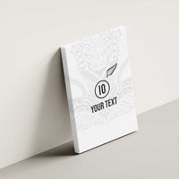 Custom New Zealand Football Canvas Wall Art The Whites-Sporty T90 Style - Polynesian Pride