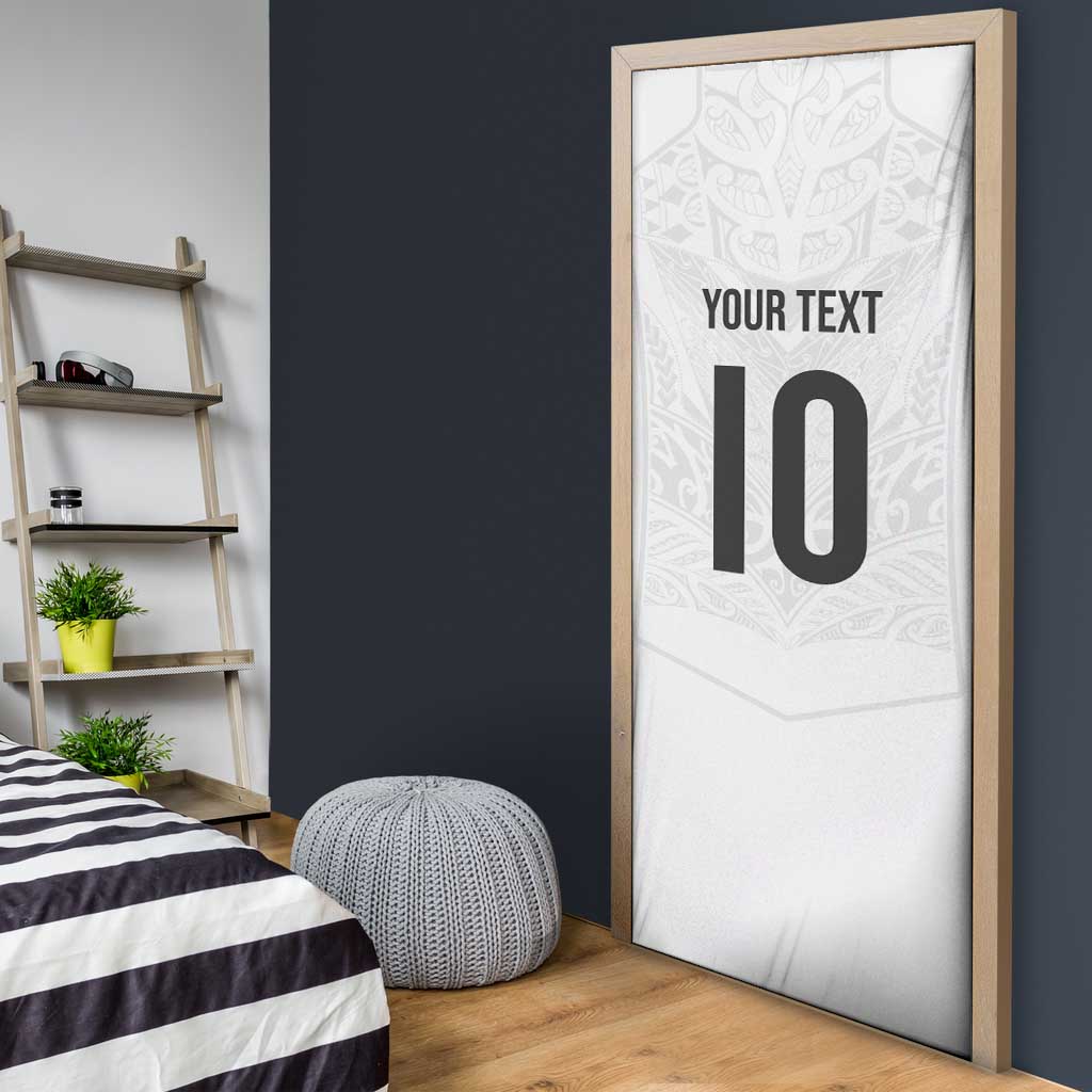 Custom New Zealand Football Door Cover The Whites-Sporty T90 Style - Polynesian Pride