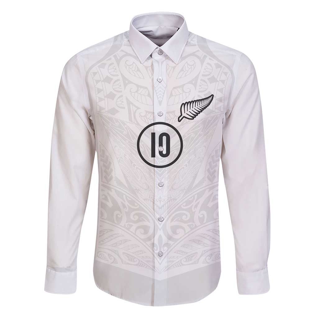 Custom New Zealand Football Family Matching Long Sleeve Bodycon Dress and Hawaiian Shirt The Whites-Sporty T90 Style - Polynesian Pride