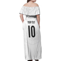 Custom New Zealand Football Family Matching Off Shoulder Maxi Dress and Hawaiian Shirt The Whites-Sporty T90 Style - Polynesian Pride