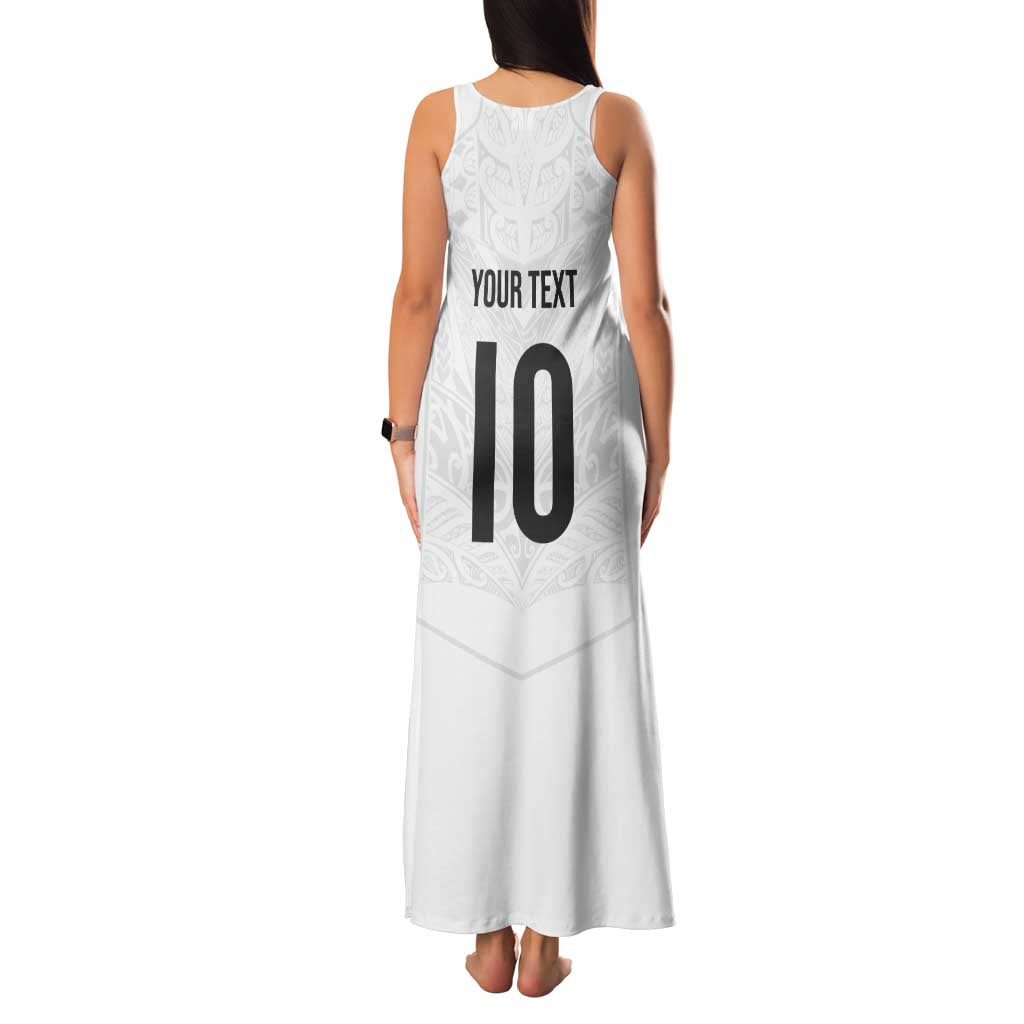 Custom New Zealand Football Family Matching Tank Maxi Dress and Hawaiian Shirt The Whites-Sporty T90 Style - Polynesian Pride