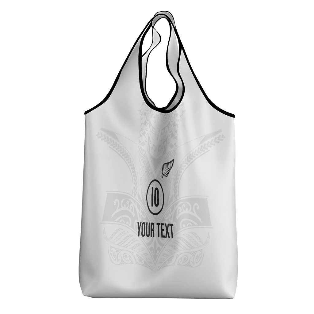 Custom New Zealand Football Grocery Bag The Whites-Sporty T90 Style - Polynesian Pride