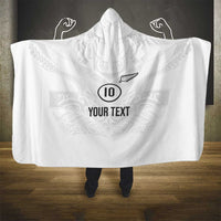 Custom New Zealand Football Hooded Blanket The Whites-Sporty T90 Style - Polynesian Pride