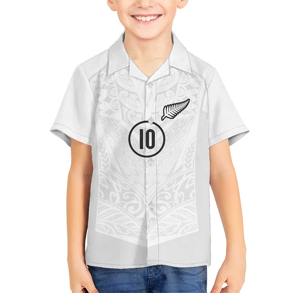 Custom New Zealand Football Kid Hawaiian Shirt The Whites-Sporty T90 Style - Polynesian Pride