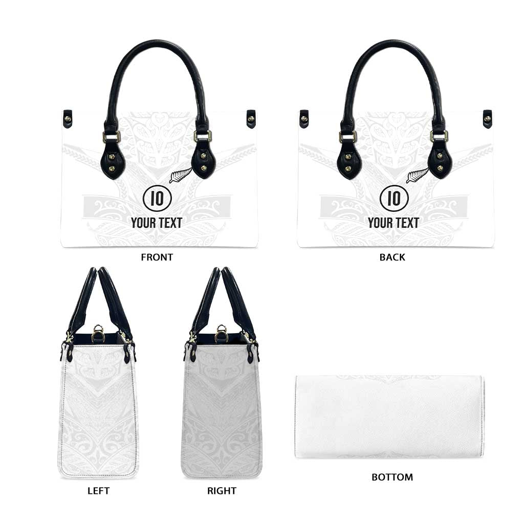 Custom New Zealand Football Leather Bag The Whites-Sporty T90 Style - Polynesian Pride