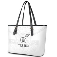 Custom New Zealand Football Leather Tote Bag The Whites-Sporty T90 Style - Polynesian Pride