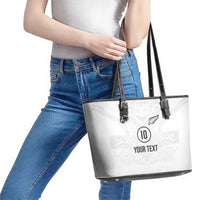 Custom New Zealand Football Leather Tote Bag The Whites-Sporty T90 Style - Polynesian Pride