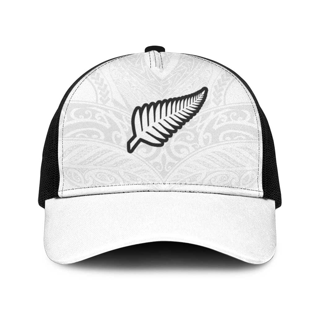 New Zealand Football Mesh Trucker Cap The Whites-Sporty T90 Style - Polynesian Pride