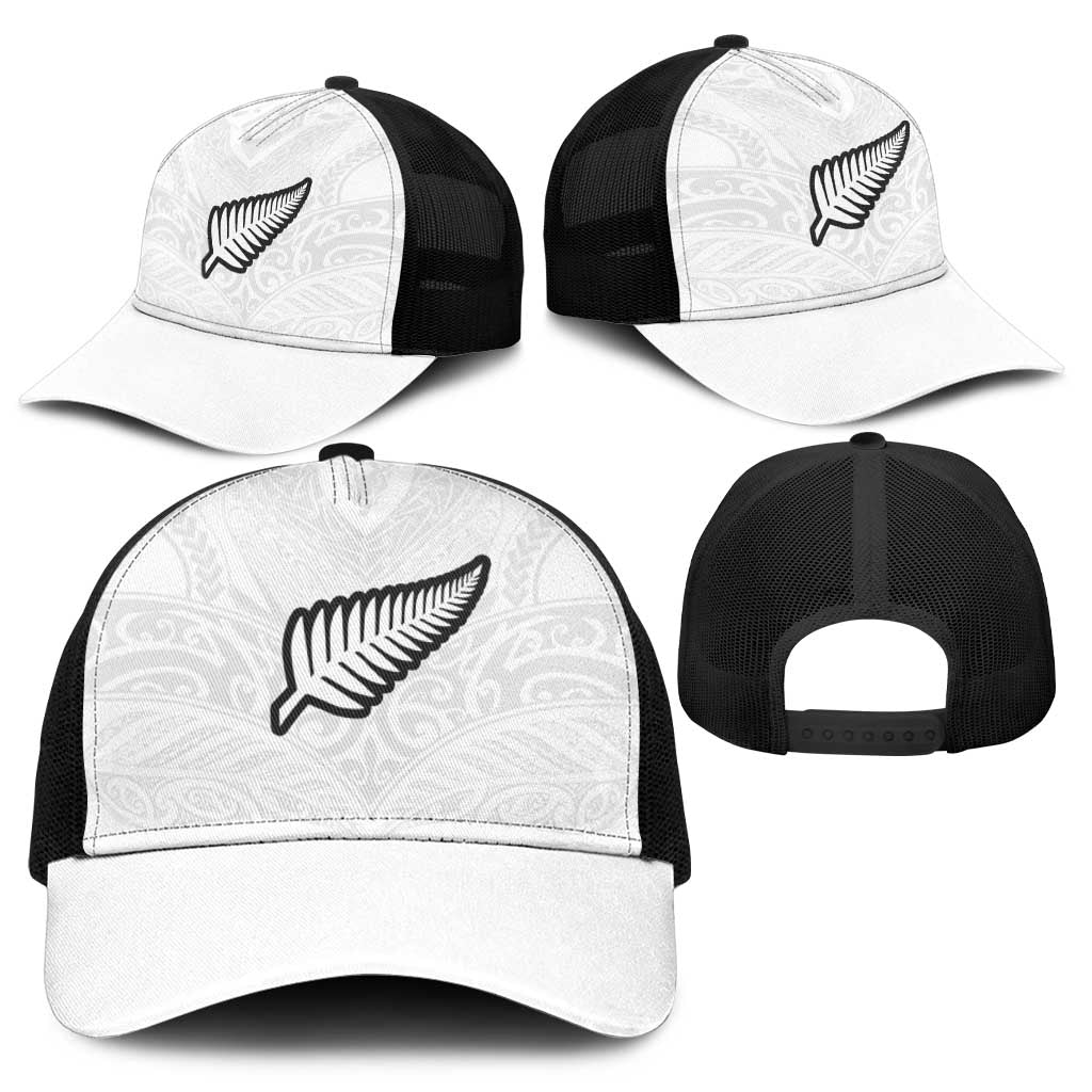 New Zealand Football Mesh Trucker Cap The Whites-Sporty T90 Style - Polynesian Pride