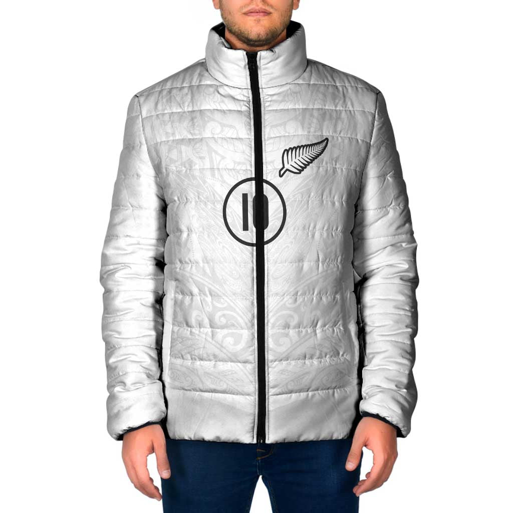 Custom New Zealand Football Padded Jacket The Whites-Sporty T90 Style - Polynesian Pride