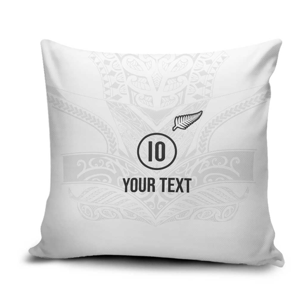 Custom New Zealand Football Pillow Cover The Whites-Sporty T90 Style - Polynesian Pride