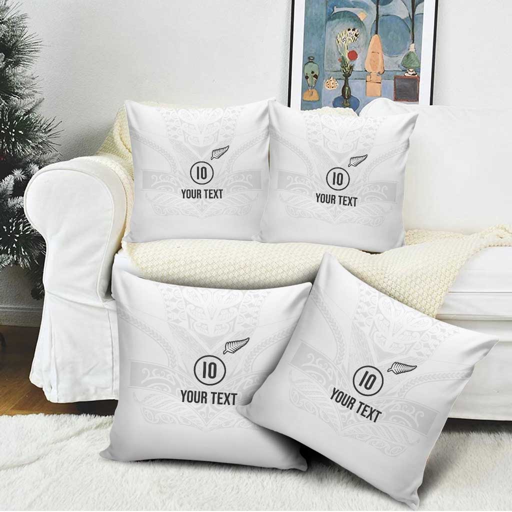 Custom New Zealand Football Pillow Cover The Whites-Sporty T90 Style - Polynesian Pride