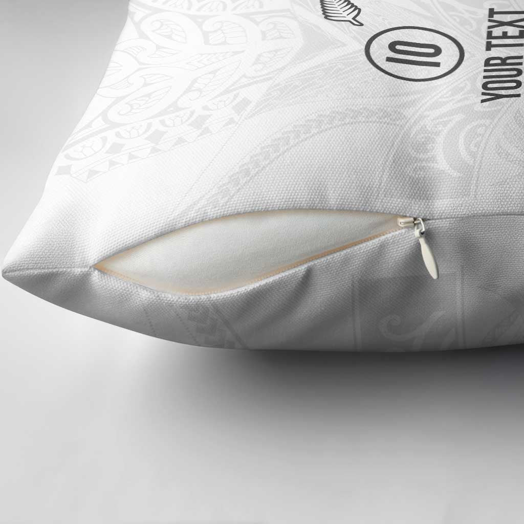 Custom New Zealand Football Pillow Cover The Whites-Sporty T90 Style - Polynesian Pride