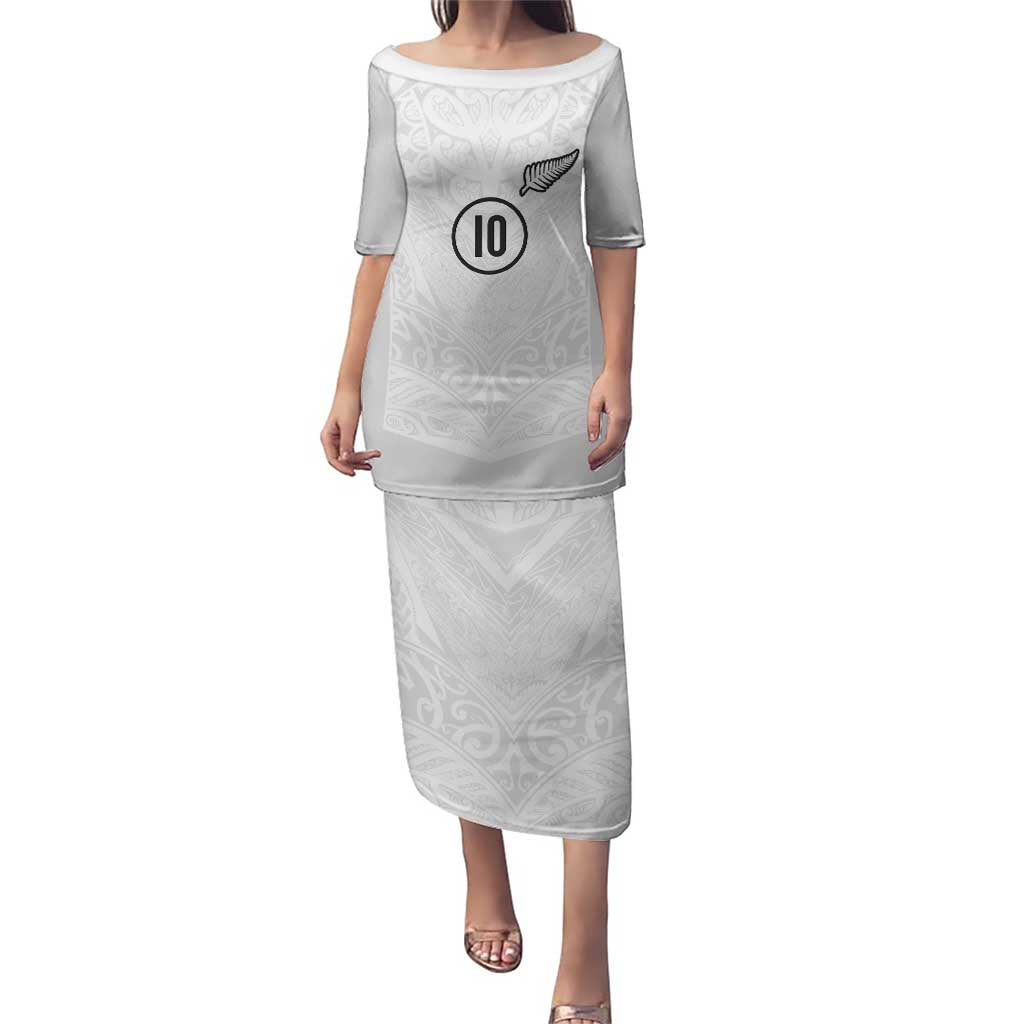 Custom New Zealand Football Puletasi The Whites-Sporty T90 Style - Polynesian Pride