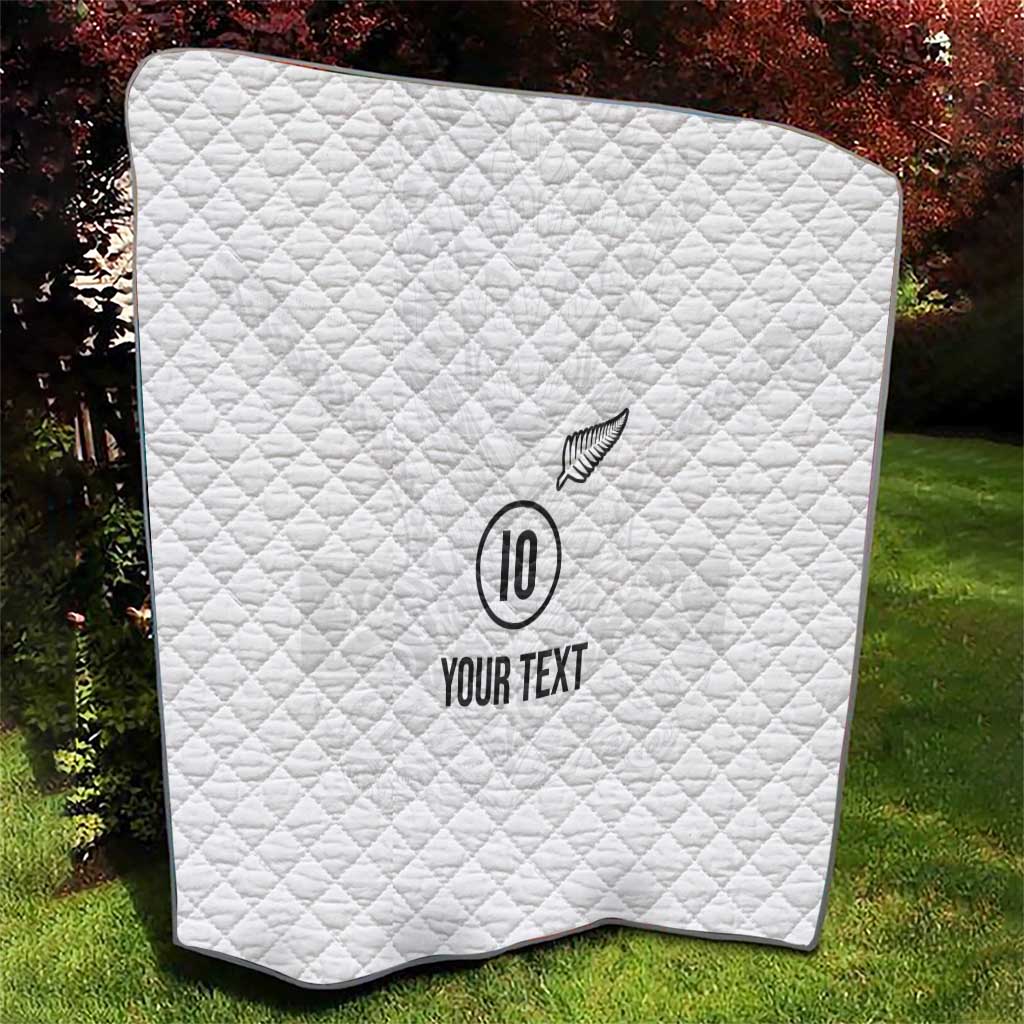 Custom New Zealand Football Quilt The Whites-Sporty T90 Style - Polynesian Pride