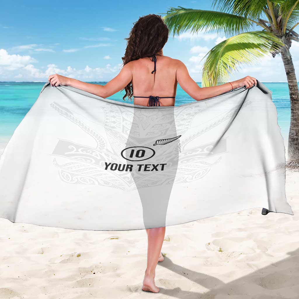 Custom New Zealand Football Sarong The Whites-Sporty T90 Style - Polynesian Pride