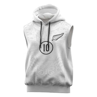 Custom New Zealand Football Sleeveless Hoodie The Whites-Sporty T90 Style - Polynesian Pride