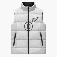 Custom New Zealand Football Sleeveless Puffer Jacket The Whites-Sporty T90 Style - Polynesian Pride
