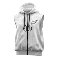 Custom New Zealand Football Sleeveless Zip Hoodie The Whites-Sporty T90 Style - Polynesian Pride