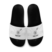 Custom New Zealand Football Slide Sandals The Whites-Sporty T90 Style - Polynesian Pride