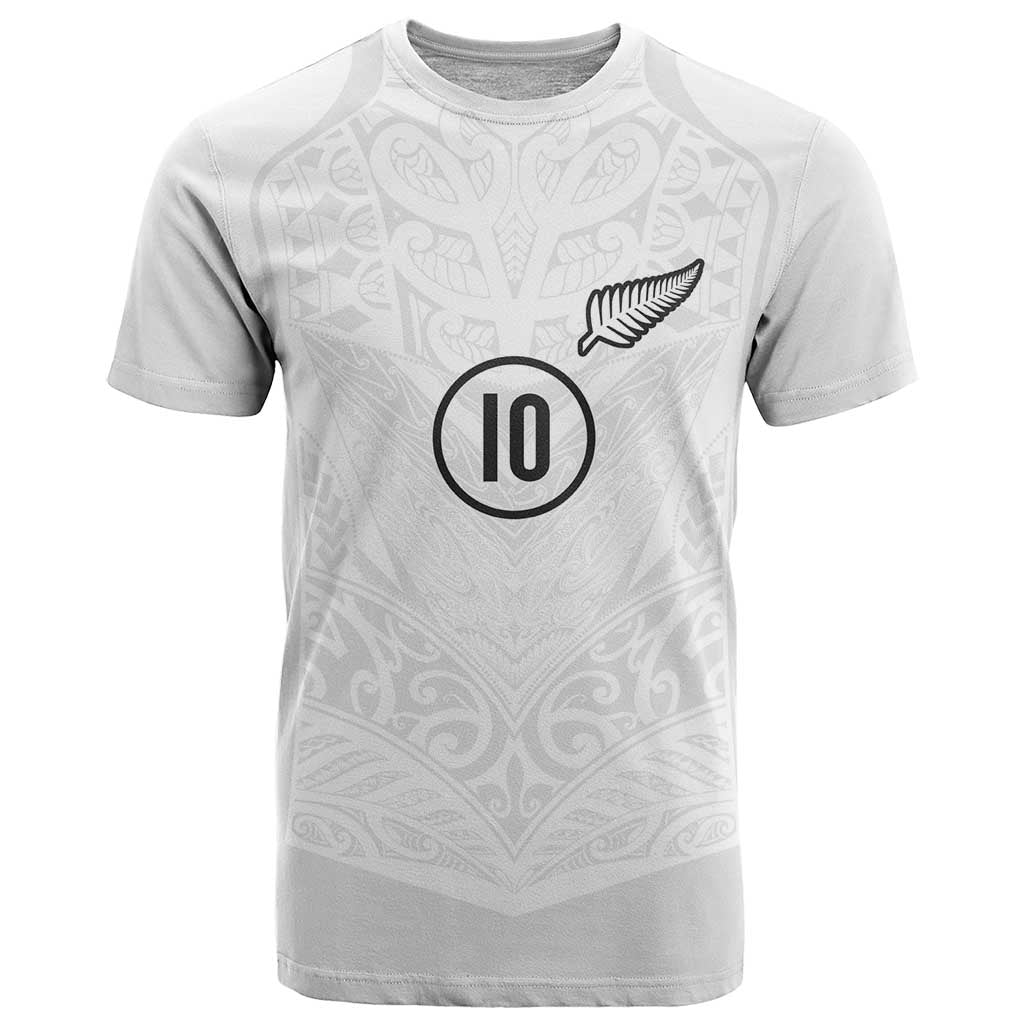 Custom New Zealand Football T Shirt The Whites-Sporty T90 Style - Polynesian Pride