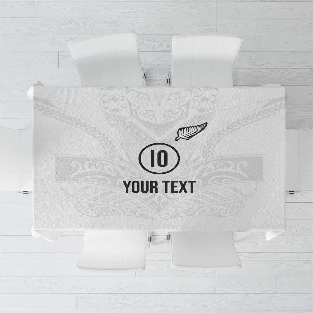 Custom New Zealand Football Tablecloth The Whites-Sporty T90 Style - Polynesian Pride