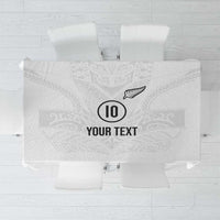 Custom New Zealand Football Tablecloth The Whites-Sporty T90 Style - Polynesian Pride