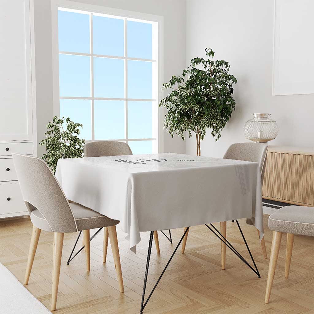 Custom New Zealand Football Tablecloth The Whites-Sporty T90 Style - Polynesian Pride