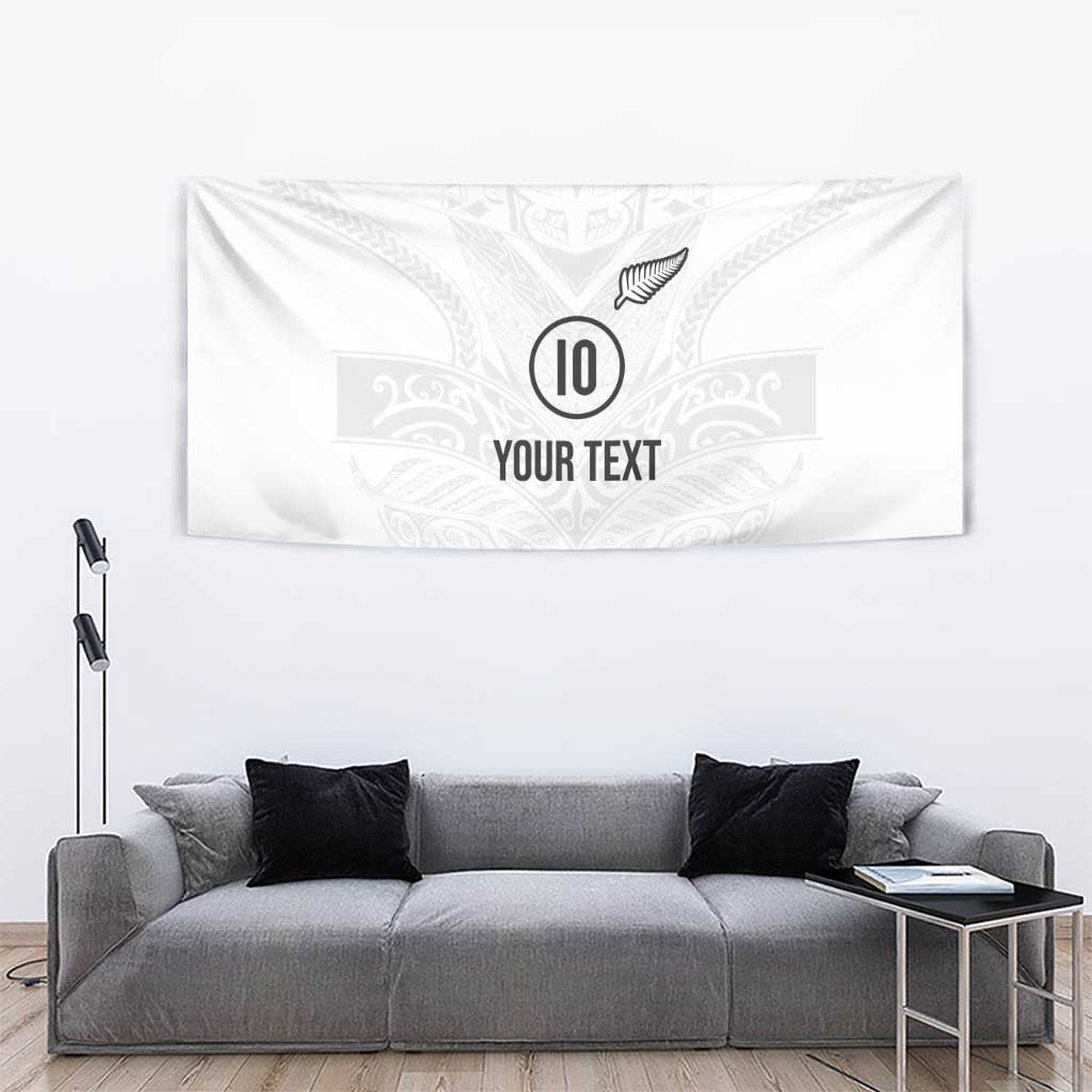 Custom New Zealand Football Tapestry The Whites-Sporty T90 Style - Polynesian Pride