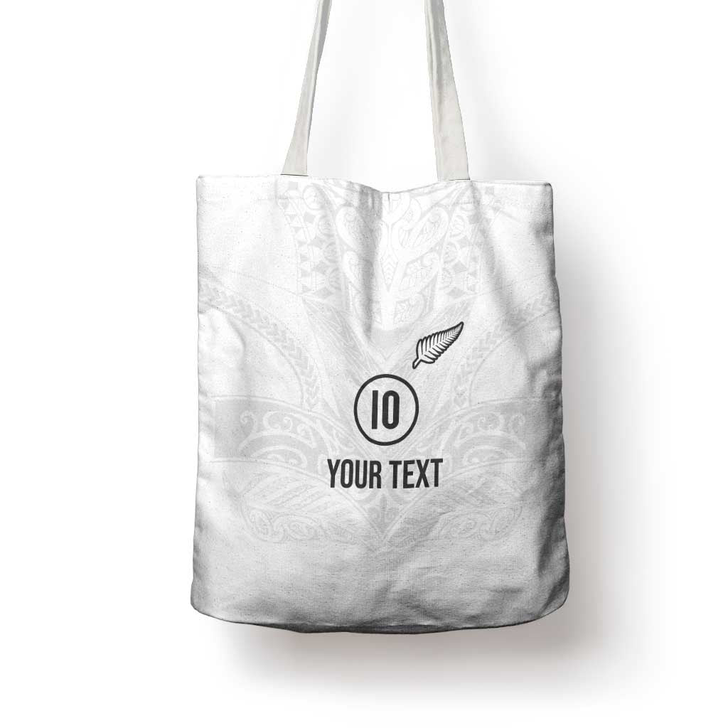 Custom New Zealand Football Tote Bag The Whites-Sporty T90 Style - Polynesian Pride