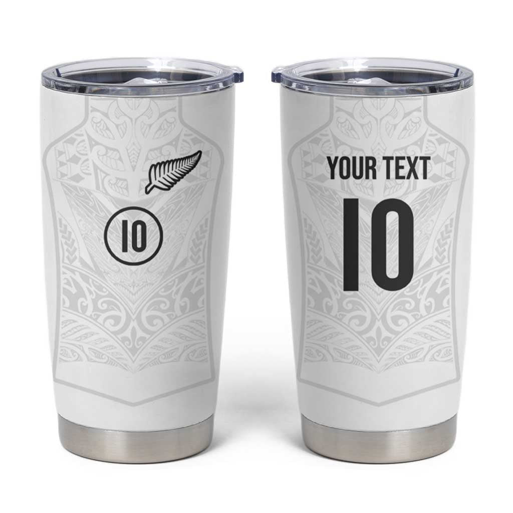 Custom New Zealand Football Tumbler Cup The Whites-Sporty T90 Style - Polynesian Pride