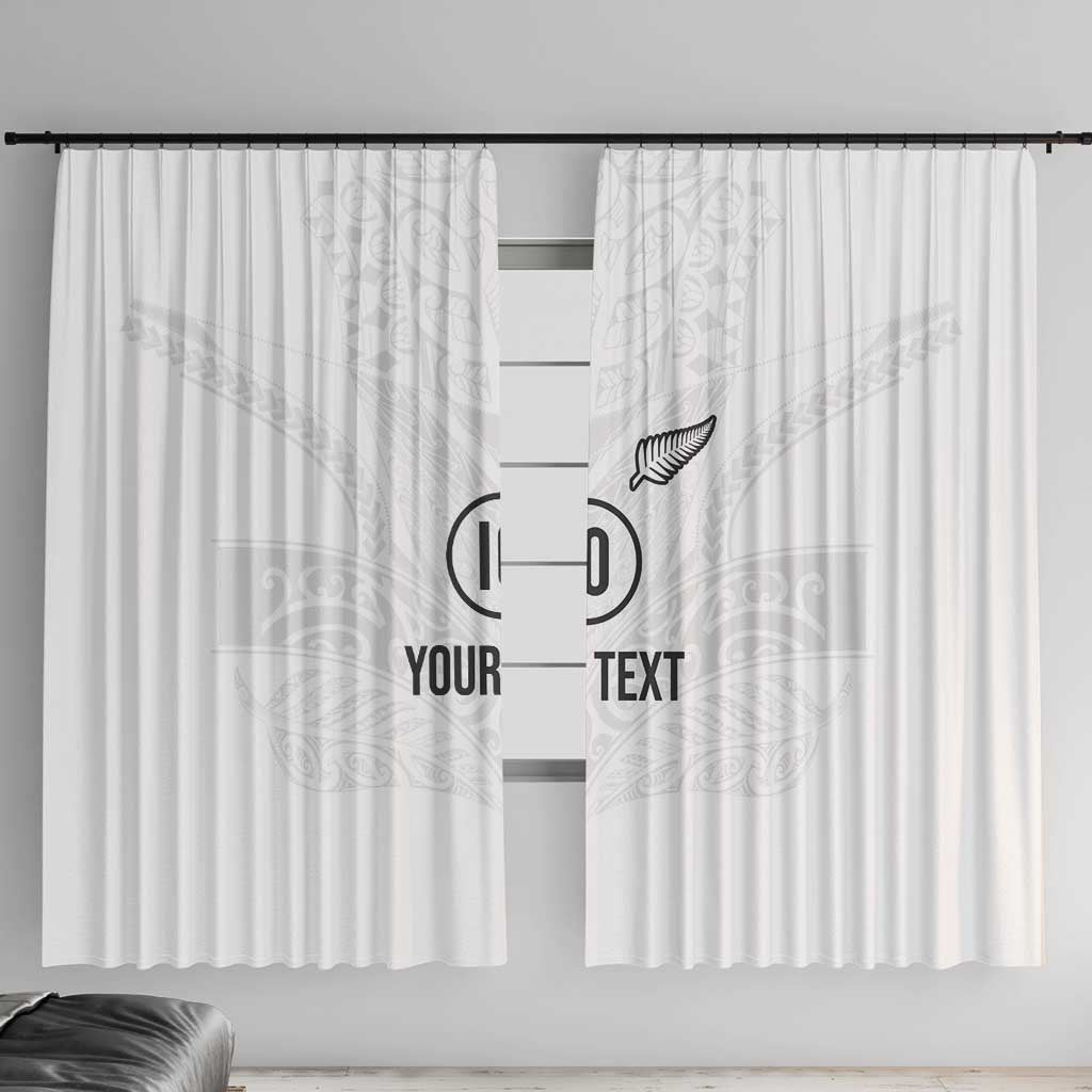 Custom New Zealand Football Window Curtain The Whites-Sporty T90 Style - Polynesian Pride