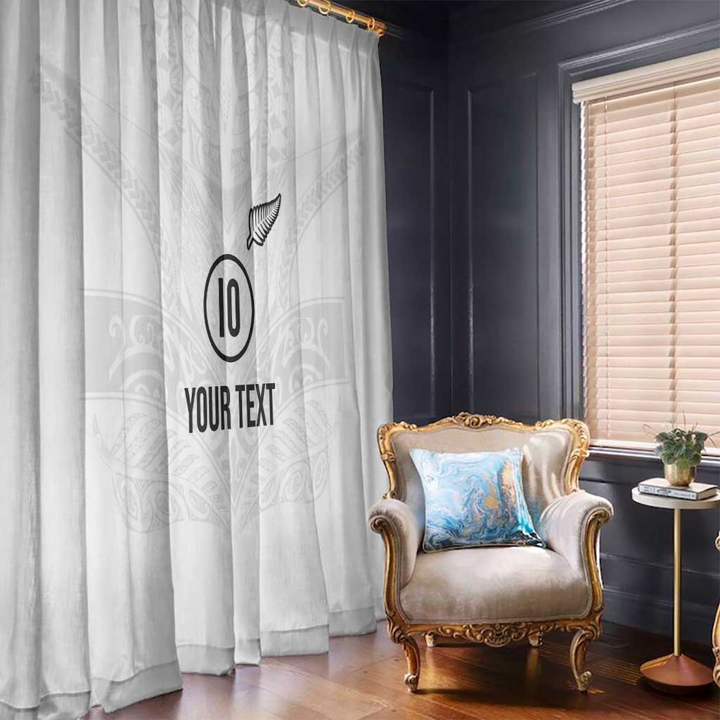 Custom New Zealand Football Window Curtain The Whites-Sporty T90 Style - Polynesian Pride
