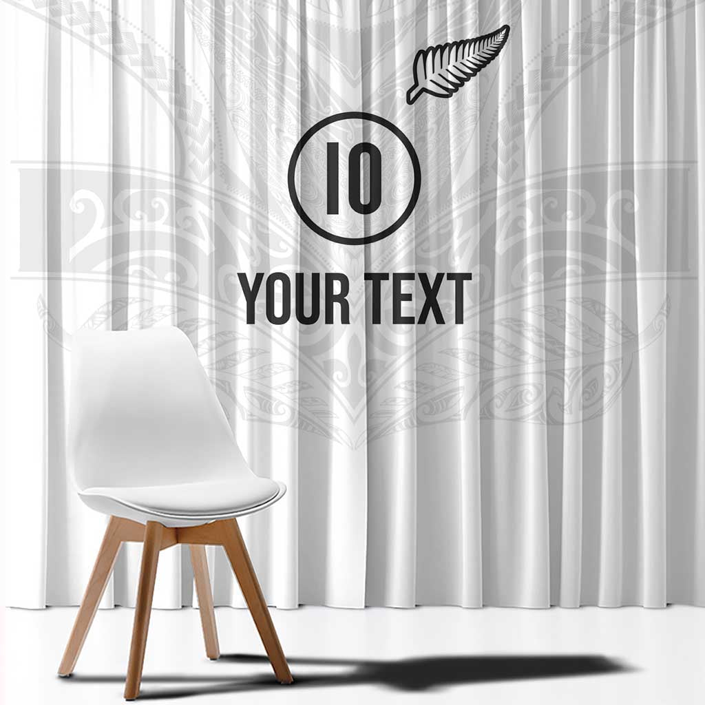 Custom New Zealand Football Window Curtain The Whites-Sporty T90 Style - Polynesian Pride