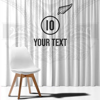 Custom New Zealand Football Window Curtain The Whites-Sporty T90 Style - Polynesian Pride