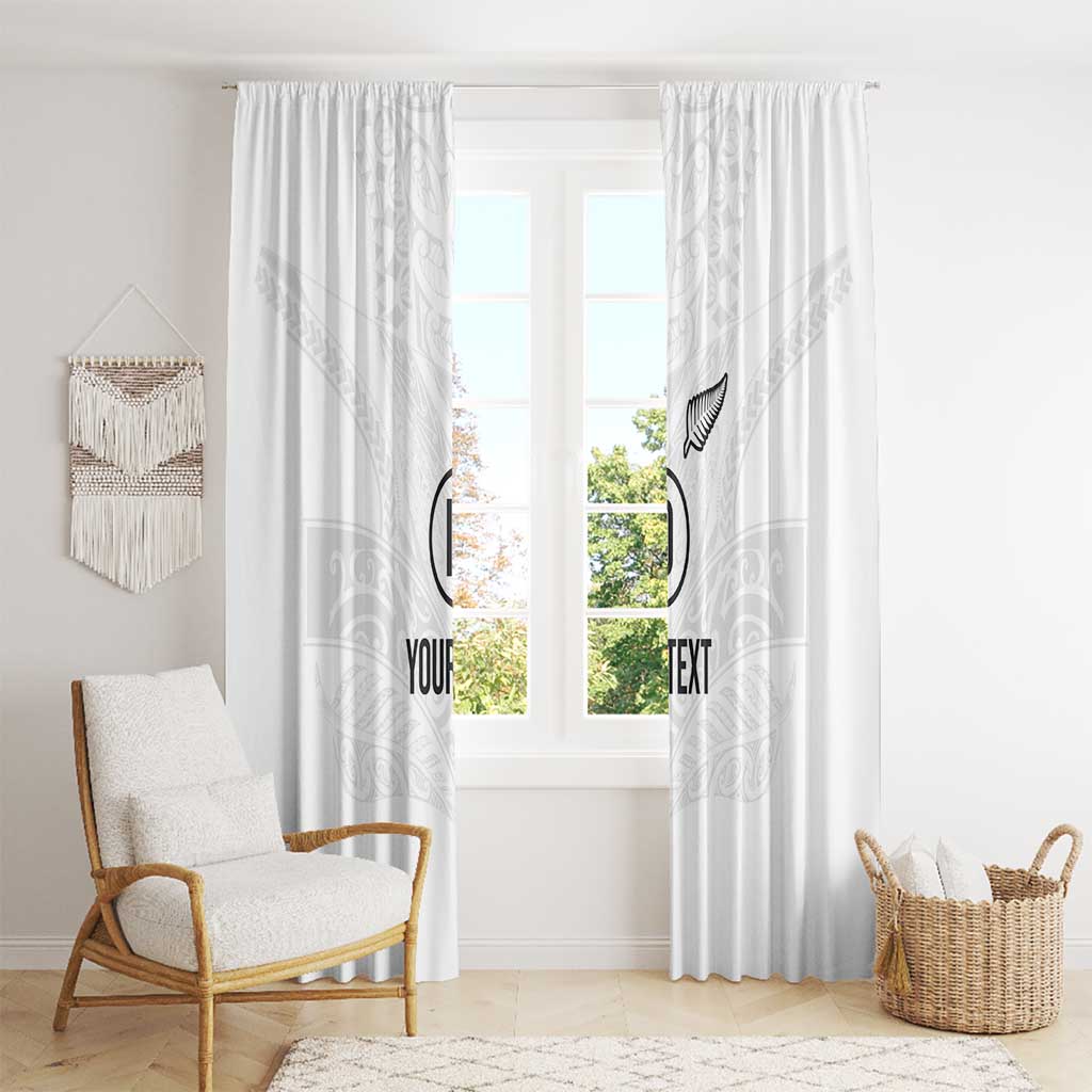 Custom New Zealand Football Window Curtain The Whites-Sporty T90 Style - Polynesian Pride