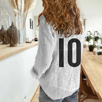 Custom New Zealand Football Women Casual Shirt The Whites-Sporty T90 Style - Polynesian Pride