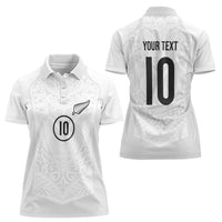 Custom New Zealand Football Women Polo Shirt The Whites-Sporty T90 Style - Polynesian Pride