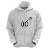 Custom New Zealand Football Zip Hoodie The Whites-Sporty T90 Style - Polynesian Pride