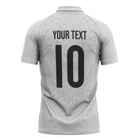 Custom New Zealand Football Zipper Polo Shirt The Whites-Sporty T90 Style - Polynesian Pride