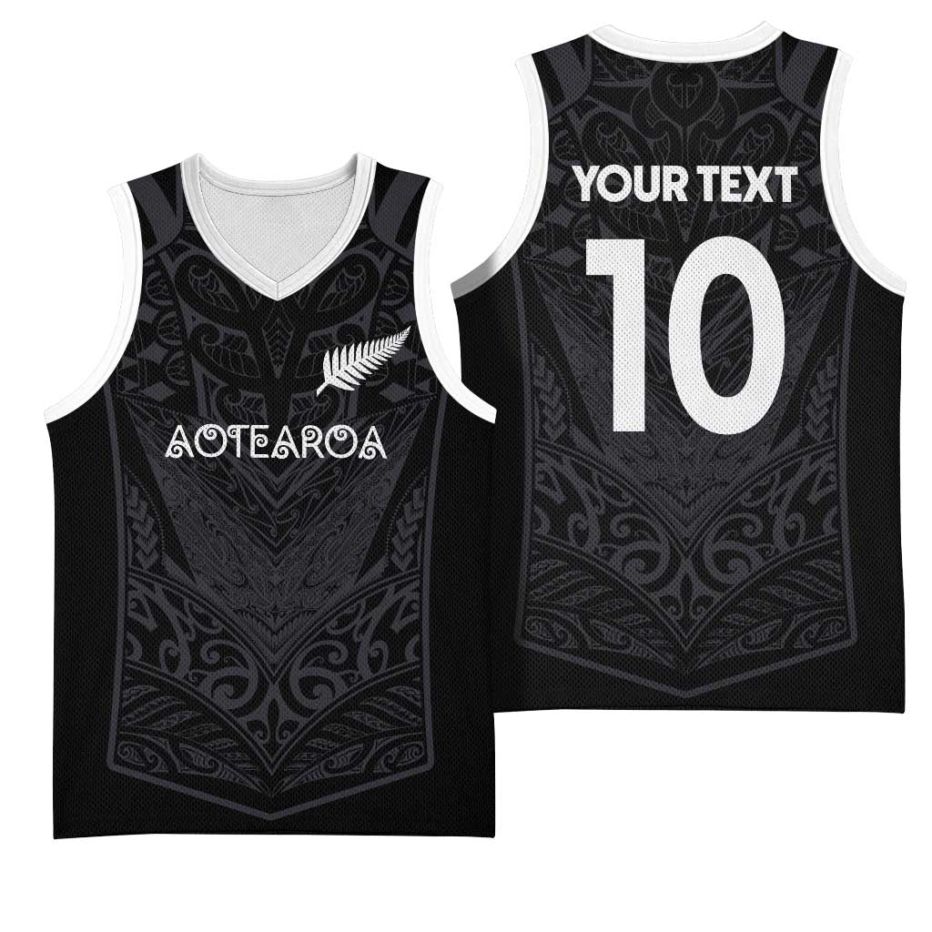 Custom Aotearoa Rugby Basketball Jersey The Blacks-Sporty T90 Style - Polynesian Pride