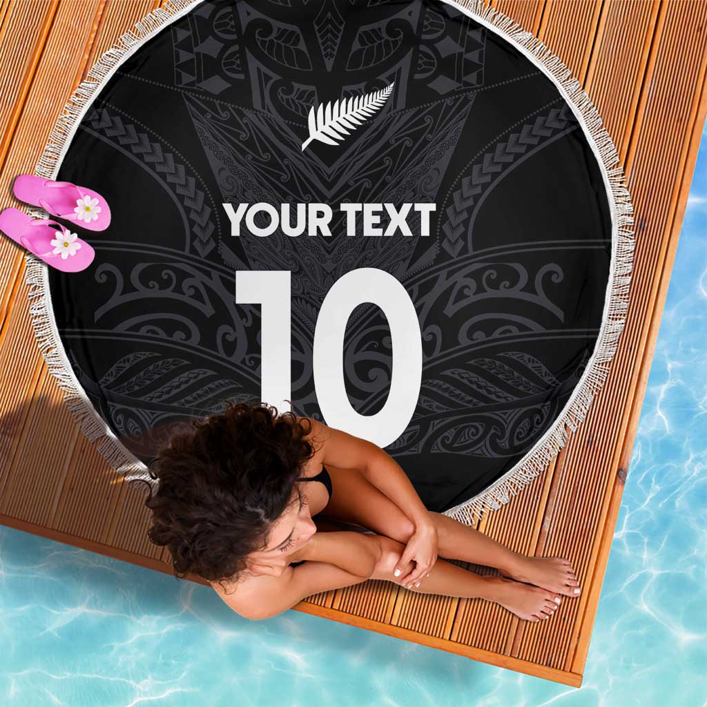 Custom Aotearoa Rugby Beach Blanket The Blacks-Sporty T90 Style - Polynesian Pride