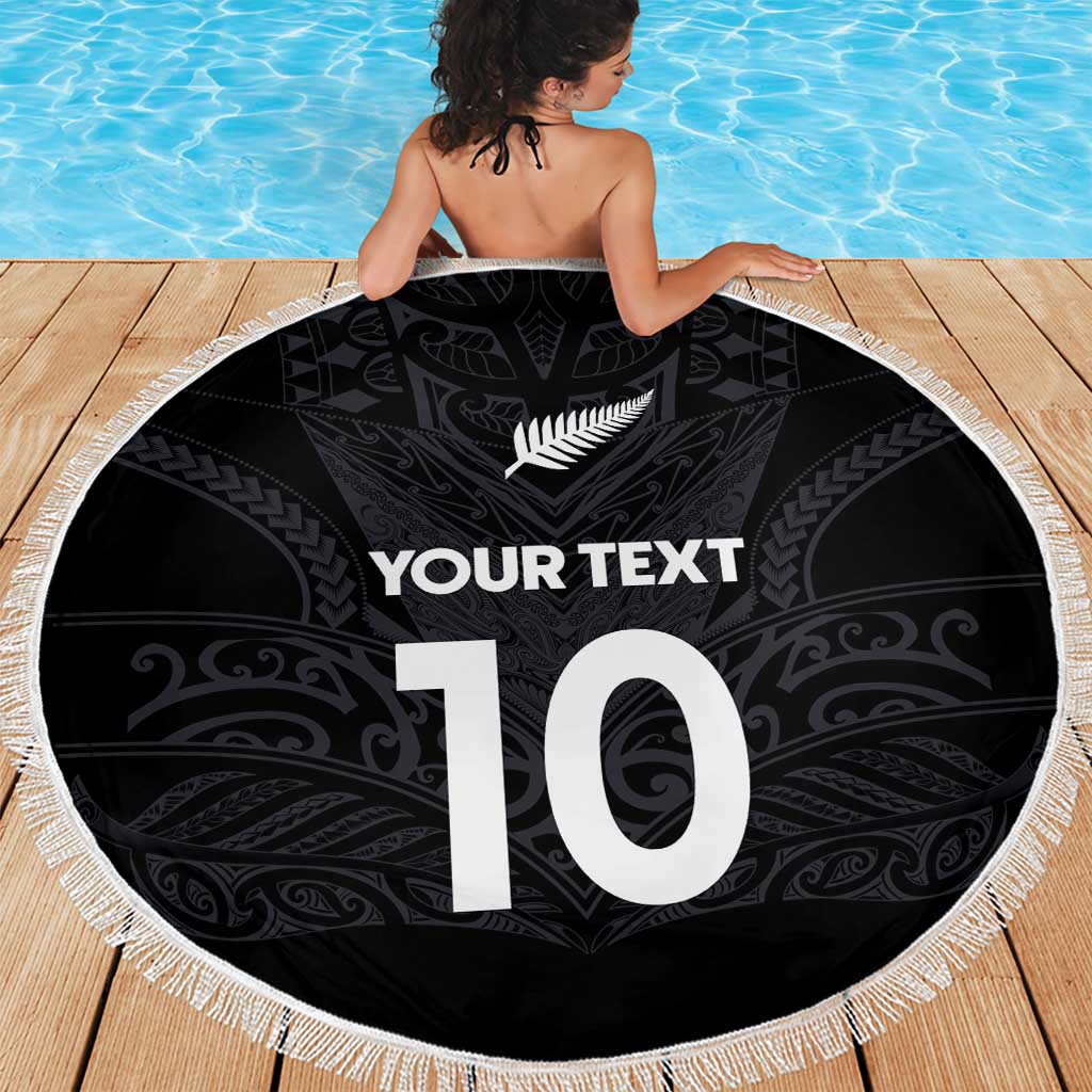 Custom Aotearoa Rugby Beach Blanket The Blacks-Sporty T90 Style - Polynesian Pride